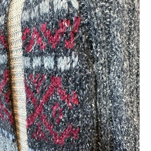 VTG Grandmacore Size Large Open Front Vest Cardigan Cable Knit Sweater Pockets - Picture 10 of 15